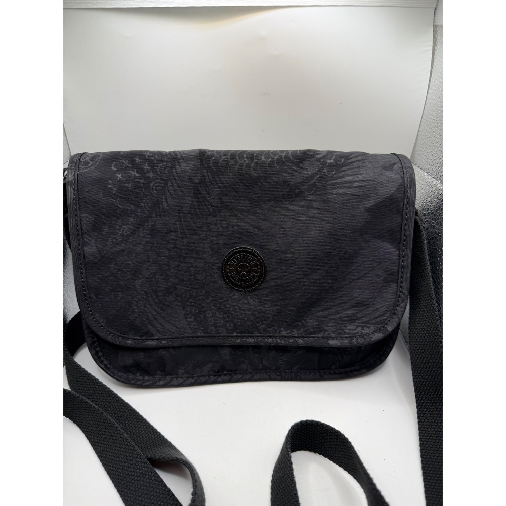 Kipling Syro Crossbody Bag Black Tonal Floral Bird Print K15256-B79